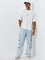 Nuon Light Blue Cargo-Style Mid-Rise Relaxed-Fit Jeans