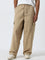 Nuon Beige Relaxed-Fit Mid-Rise Cotton Blend Chinos