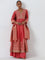 Vark Pink Floral Embroidered Kurta, Skirt and Dupatta Set