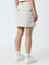 Nuon Beige Cargo-Style High-Rise Denim Skirt