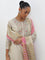 Vark Beige Embroidered Kurta, Palazzos and Dupatta Set