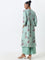 Zuba Mint Floral Printed A-Line Kurta