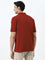 WES Casuals Rust Relaxed-Fit Cotton Blend Polo T-Shirt