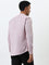 WES Formals Pink Solid Ultra-Slim Fit Cotton Blend Shirt