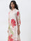 Utsa Cream Floral Printed High-Low Kurta