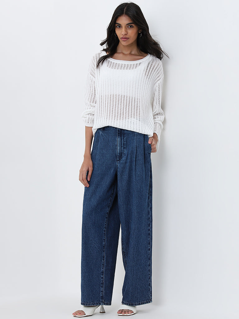 LOV Dark Blue Relaxed - Fit High - Rise Jeans