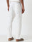 ETA White Self-Striped Relaxed-Fit Mid-Rise Cotton Chinos