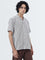 ETA Brown Vertical Stripes Relaxed-Fit Cotton Shirt