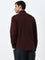 WES Formals Burgundy Solid Slim-Fit Shirt