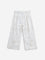 HOP Kids Off-White Leaf Embroidered High-Rise Cotton Blend Pants