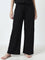 Superstar Black Embroidered High-Rise Pants