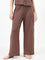 Superstar Brown Embroidered High-Rise Pants