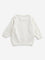 HOP Baby Off-White Embroidered Knitted Sweater