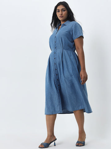 Gia Blue Denim Shirt Dress