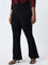 Gia Black Bootcut High-Rise Trousers