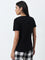 Wunderlove Black Text Printed Cotton T-Shirt