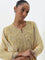 Vark Light Yellow A-Line Kurta, Pants and Dupatta Set