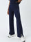 Studiofit Navy High-Rise Cotton Blend Track Pants