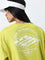 Studiofit Lime Text-Printed Cotton Sweatshirt