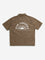 Y&F Kids Brown Text Printed Denim Cotton Shirt