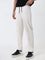 Studiofit Off-White Solid Relaxed-Fit Mid-Rise Track Pants