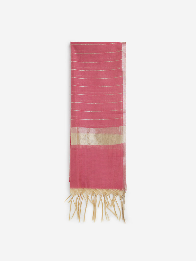 Utsa Pink Chanderi Dupatta