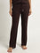 Wunderlove Dark Brown Ribbed Textured High-Rise Pants