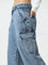 Nuon Blue Cargo-Style Straight - Fit High - Rise Jeans