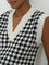 Wardrobe Black Houndstooth Printed Vest Sweater