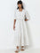 Bombay Paisley Off-White Tiered Cotton Dress with Jacket