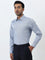 WES Formals Dusty Blue Slim-Fit Cotton Shirt