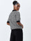 Wardrobe Black Geometric Printed Knitted Cotton Top