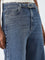 LOV Blue Washed Straight - Fit High - Rise Jeans with Belt