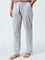 Wunderlove Grey Striped High-Rise Cotton Lounge Pants