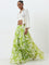 Vark Lime Floral Flared Skirt