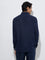 Ascot Navy Solid Relaxed-Fit Linen Shirt
