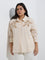 Gia Beige Leaf Design Shirt