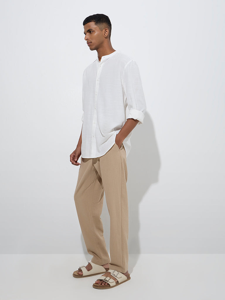 ETA Taupe Relaxed-Fit Mid-Rise Cotton Chinos