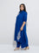 Diza Blue Sealife-Inspired High-Low Cotton Kurta