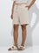 ETA Beige Relaxed-Fit Mid-Rise Cotton-Blend Shorts