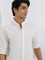 Ascot White Relaxed-Fit Linen-Blend Shirt