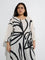 Diza Off-White Abstract Patterned A-Line Kurta