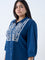 Diza Indigo Embroidered Cotton Tunic