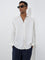 ETA White Relaxed-Fit Linen-Blend Shirt