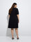 Gia Black Embellished Cotton A-Line Dress