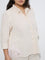 Gia Beige Lace-Detailed Cotton Shirt