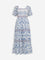 Bombay Paisley White Floral Patterned Cotton Tiered Dress
