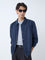 Ascot Navy Solid Relaxed-Fit Jacket