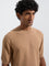 Ascot Taupe Knit-Textured Relaxed-Fit Cotton-Blend T-Shirt