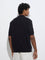 Ascot Black Knit-Textured Relaxed-Fit Cotton-Blend Shirt